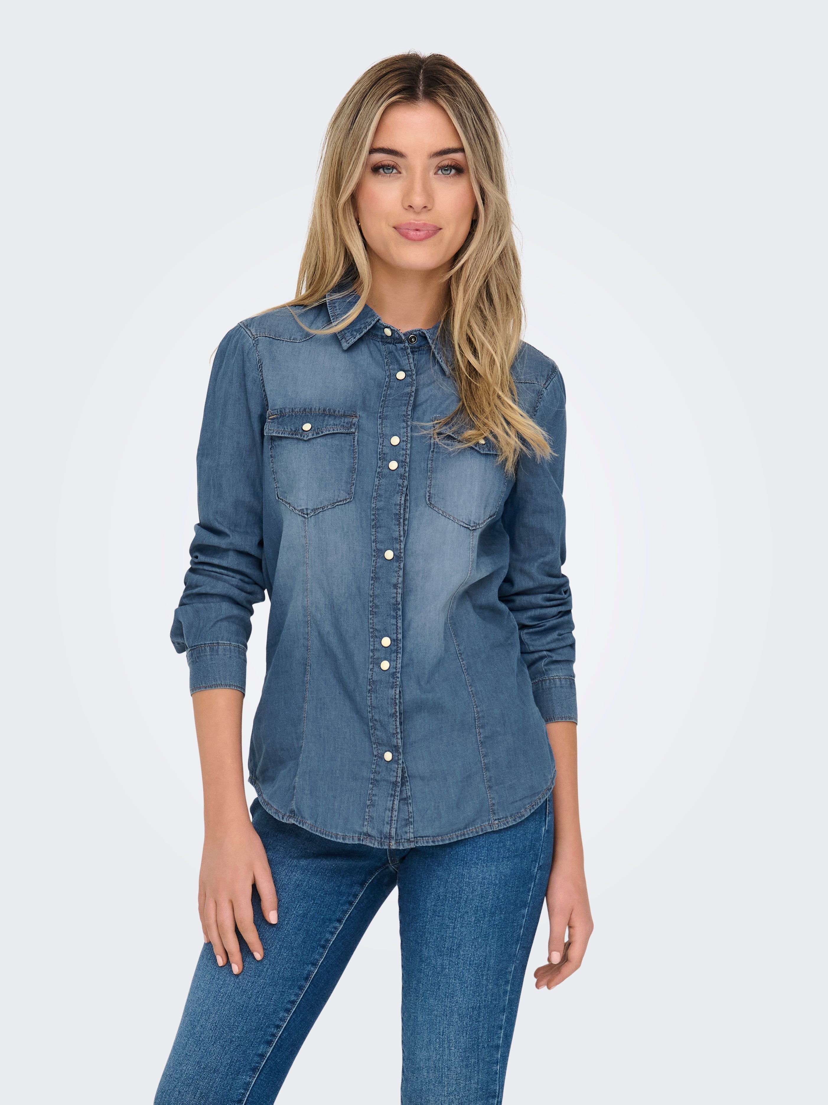 ONLROCK Jeanshemd Medium Blue Denim