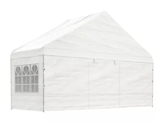 Belvédère avec toit blanc 5,88x2,23x3,75 m polyéthylène
