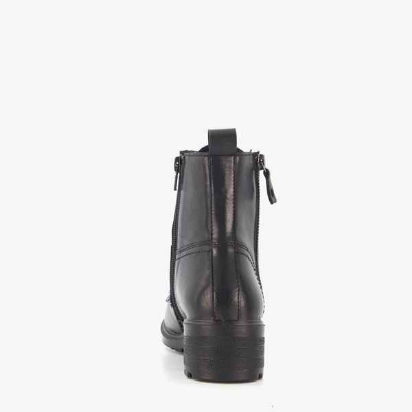 Harper leren dames veterboots zwart