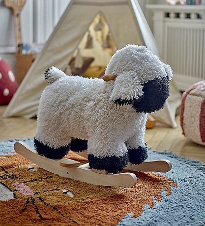 Bloomingville Mini Schaukelpferd - Puppe - Schaf - Weiß