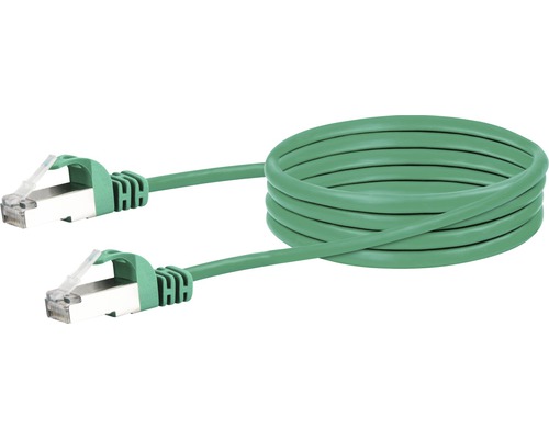 CAT 6 netwerkkabel SF/UTP 2x RJ45 stekkers 0,5 m groen Schwaiger CKB6005 059
