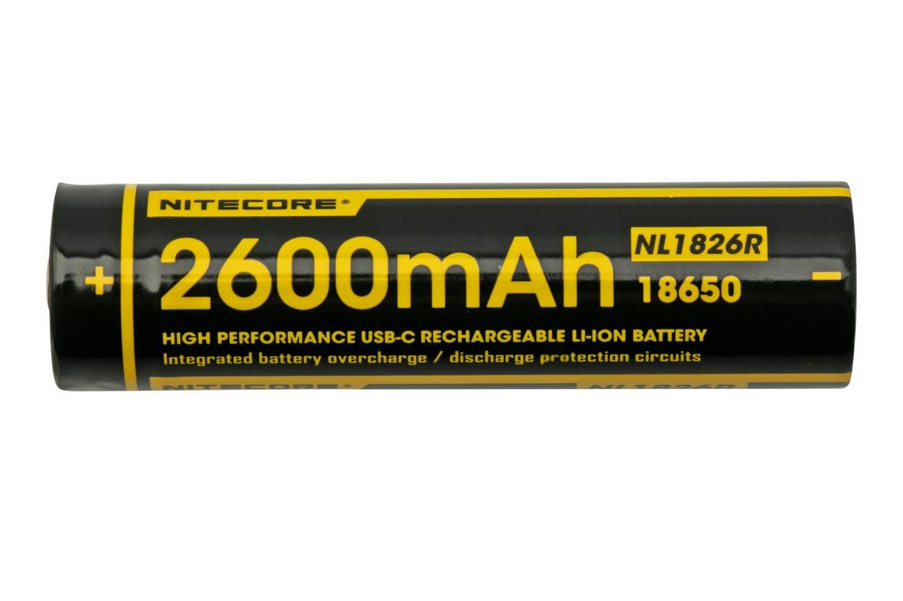 Nitecore NL1826RUSBC oplaadbare 18650 Li-ion accu, 2600mAh