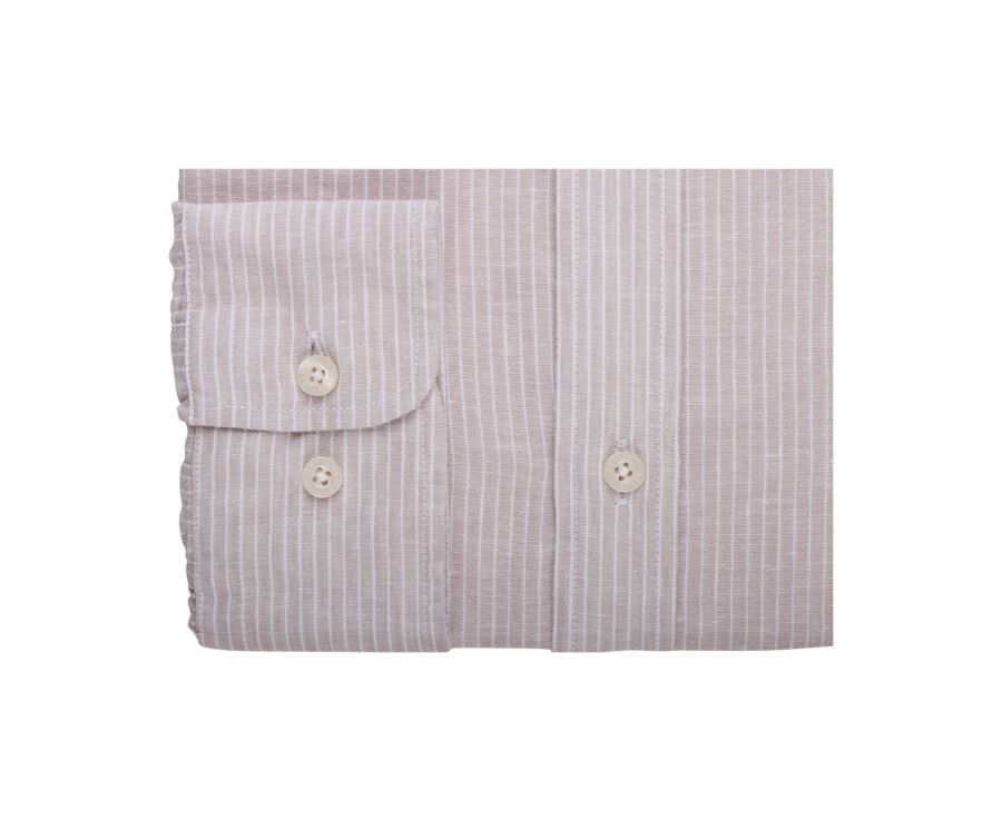 Chemise coton et lin  et liseré Blanc - EDIBERT