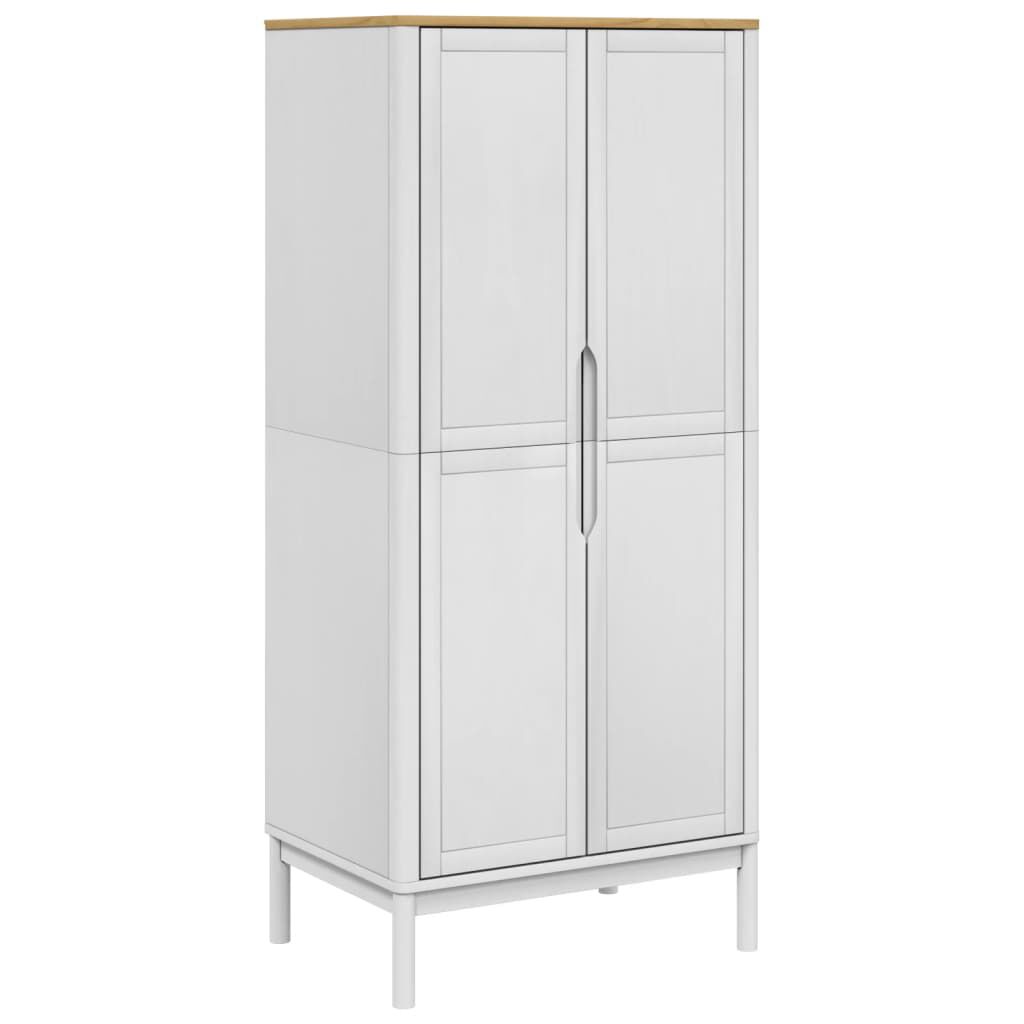 vidaXL FLORO Kledingkast Wit 77x53x171 cm Massief grenenhout