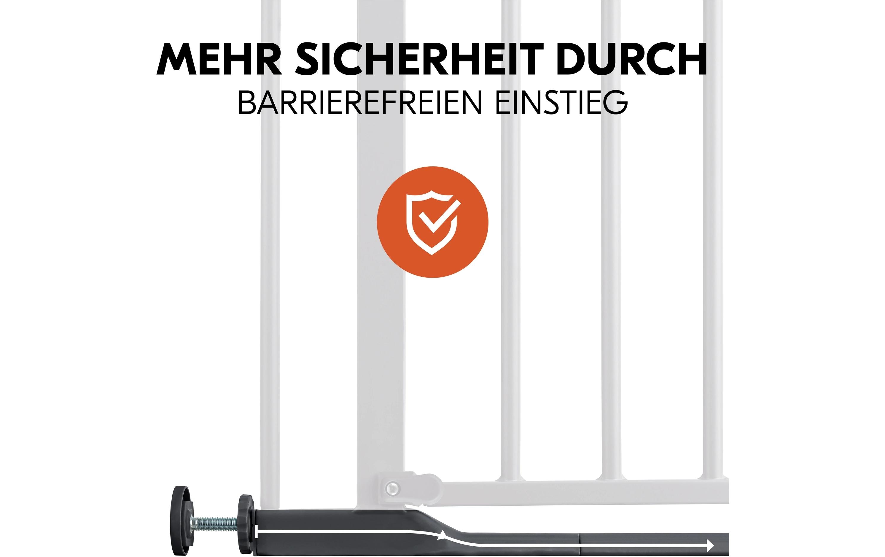 Türschutzgitter Clear Step Autoclose 2 Grey 75 - 80 cmBarrierefreies, automatisch schliessendes Schutzgitter
