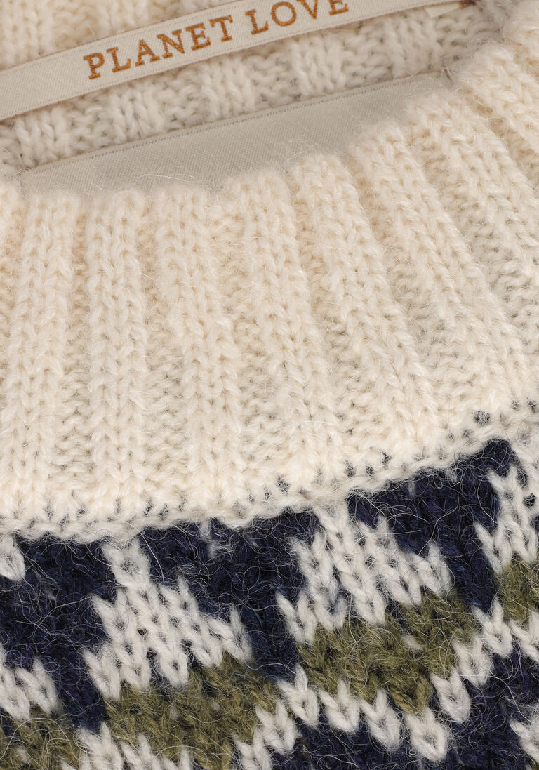 SCOTCH & SODA gebroken wit scotch & soda trui fair isle knitted cable pullover