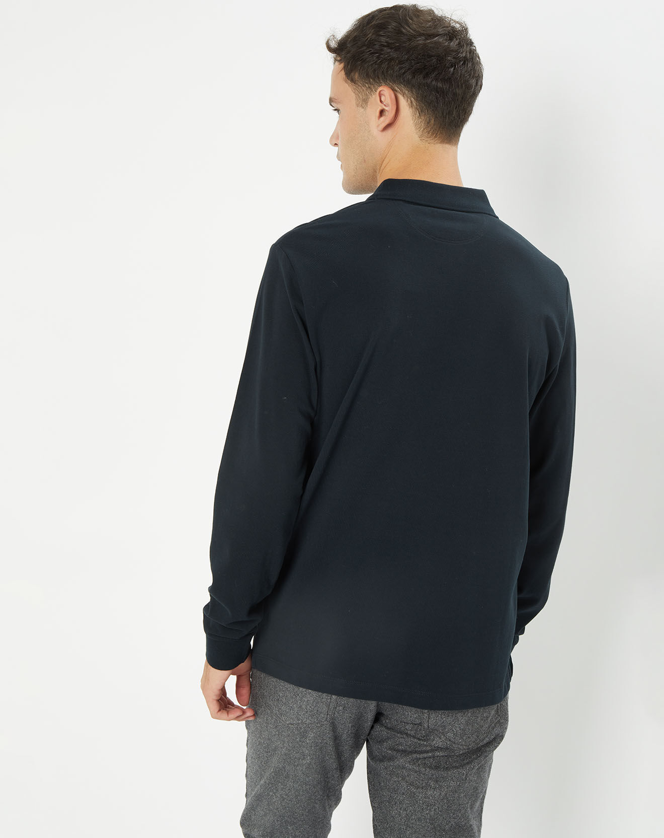 Hackett London Polo Regular Fit Col Zip Contrast noir