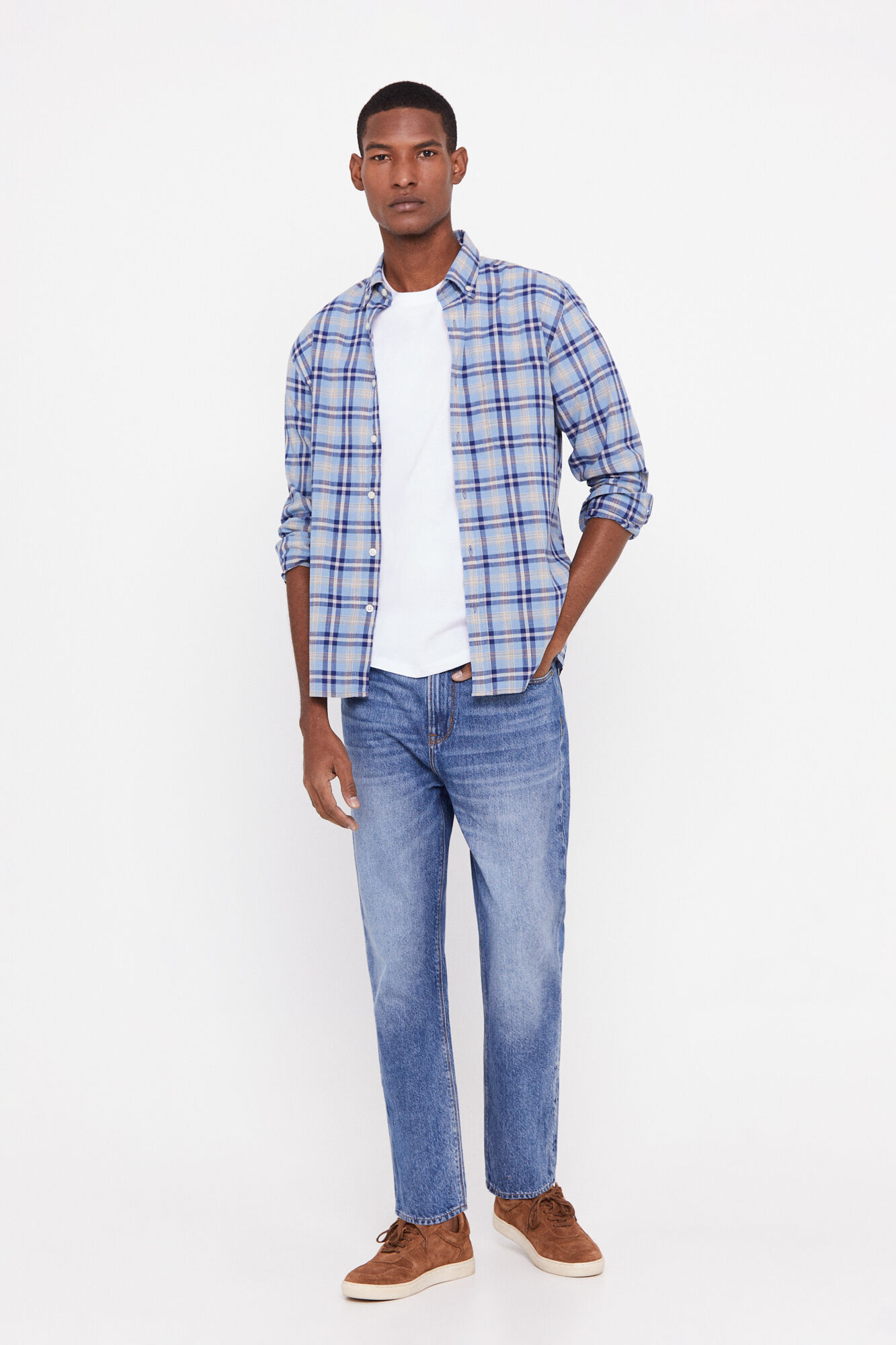 Camisa quadrada Flamé - Azul