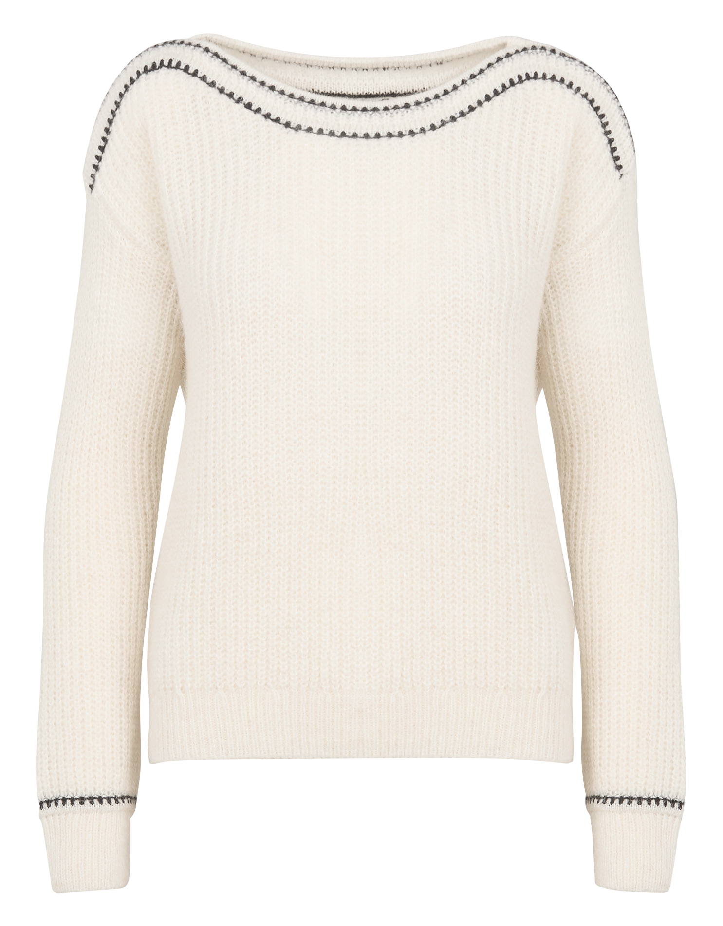 MROMANE - Pull ample col bateau | Blanc