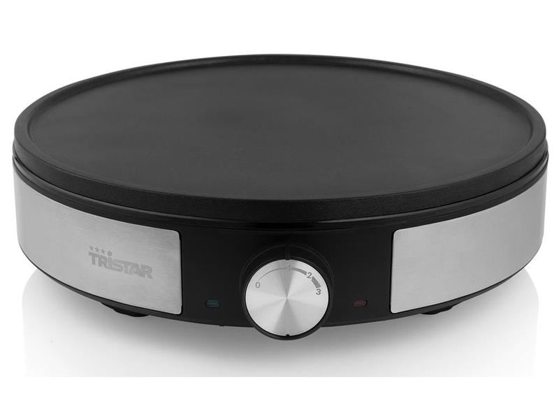 Tristar Crêpe Maker BP-2638 1200 W, Schwarz/Silber Küchengerät zur Herstellung von Crêpes oder Pfannkuchen
