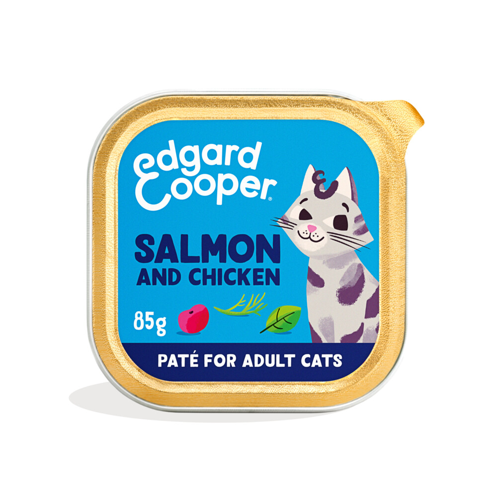 16x Edgard & Cooper Kattenvoer Adult Pate Zalm - Kip85 gr