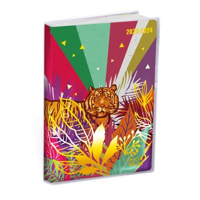 Agenda Jungle Spirit - 1 semaine sur 2 pages - septembre à décembre - 15 x 21 cm - arc-en-ciel - Quo Vadis