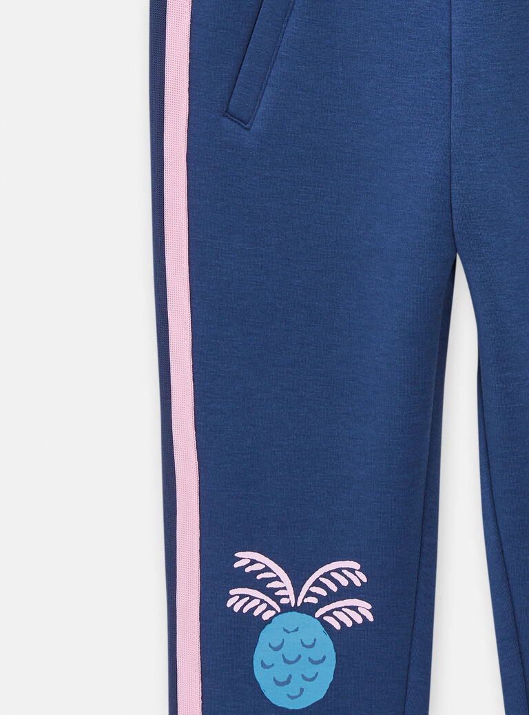 Pantalon bleu en molleton doublé chaud pour fille
