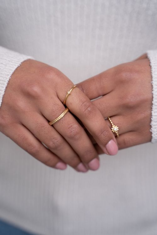Minimalistische ring met strass
