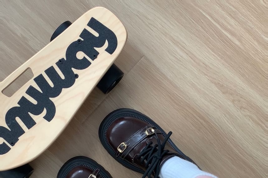 DURAC - Veterschoenen met plateauzool van imitatieleer