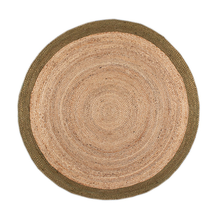 Jute vloerkleed - Fair Rond naturel/groen