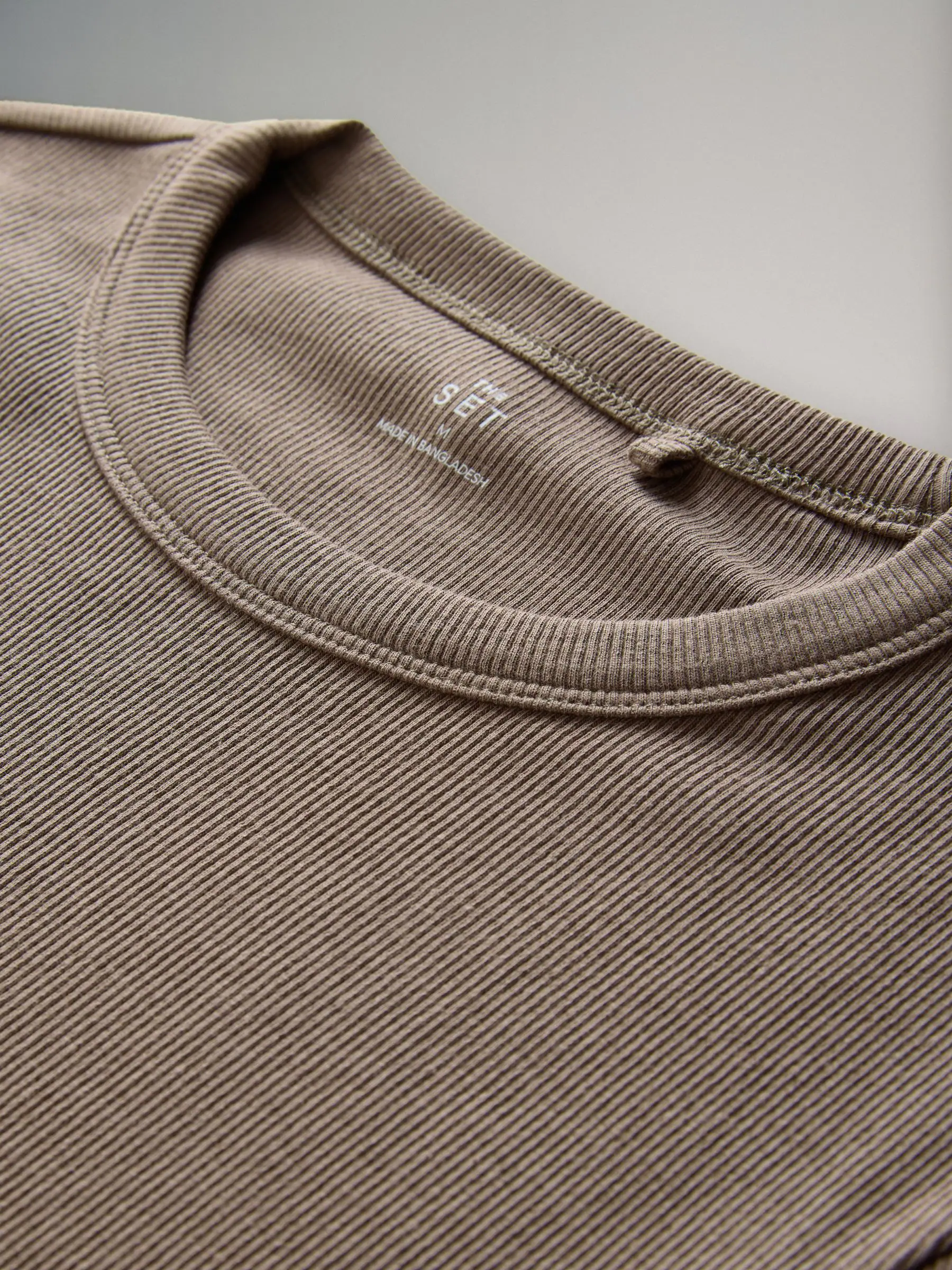 Taupe/roze/wit - The Set 3 Pack Korte Mouw Geribd T-shirt