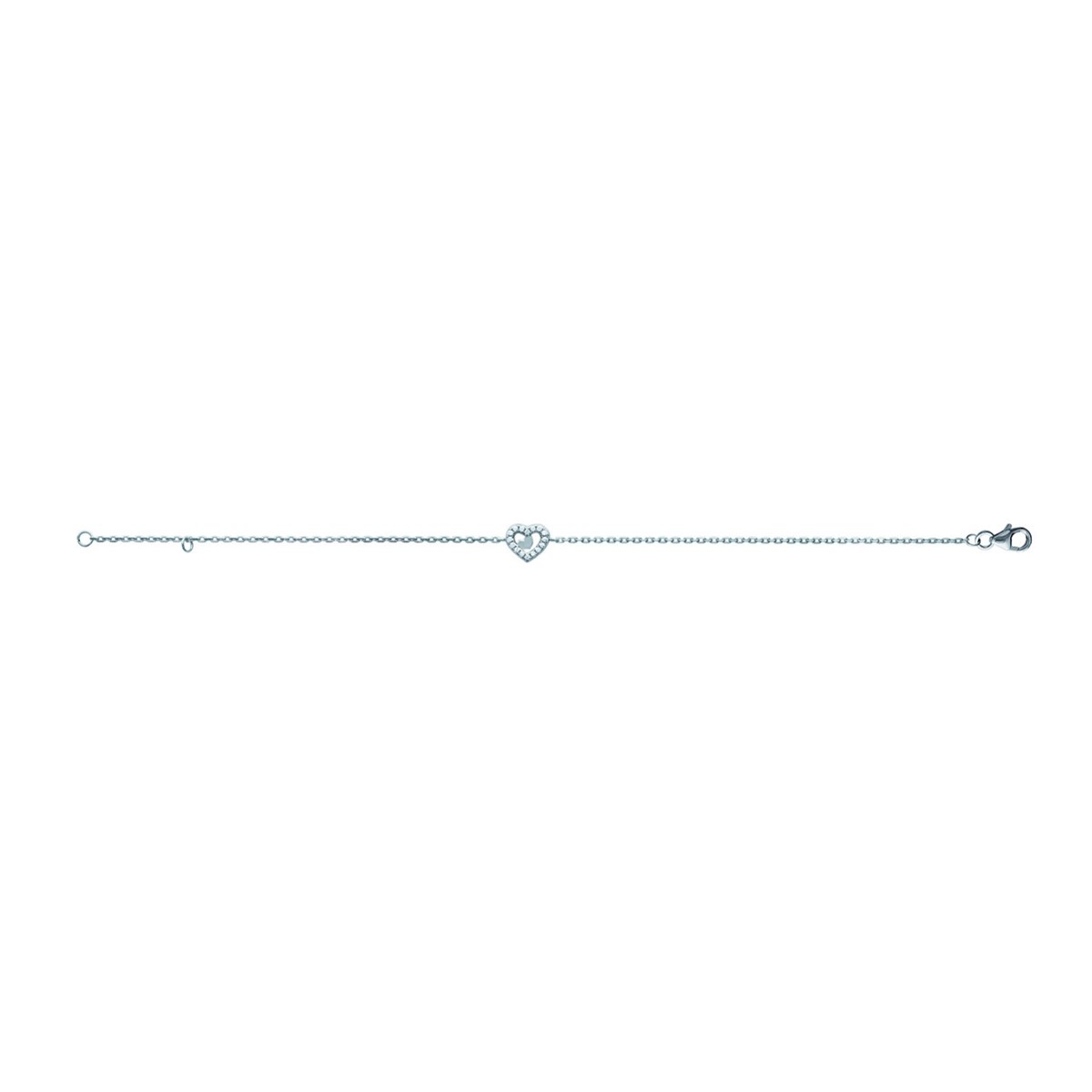Bracelet Brillaxis argent rhodié petit coeur