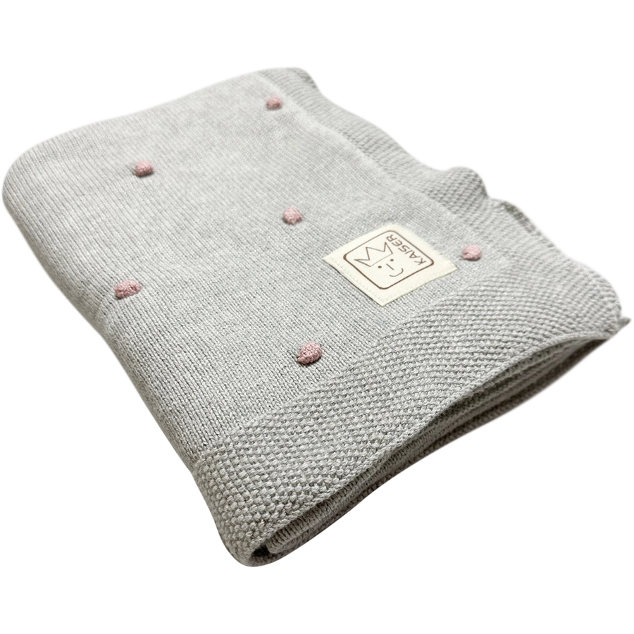 Kaiser Babydecke KNOTS organic cotton light greyknots rose