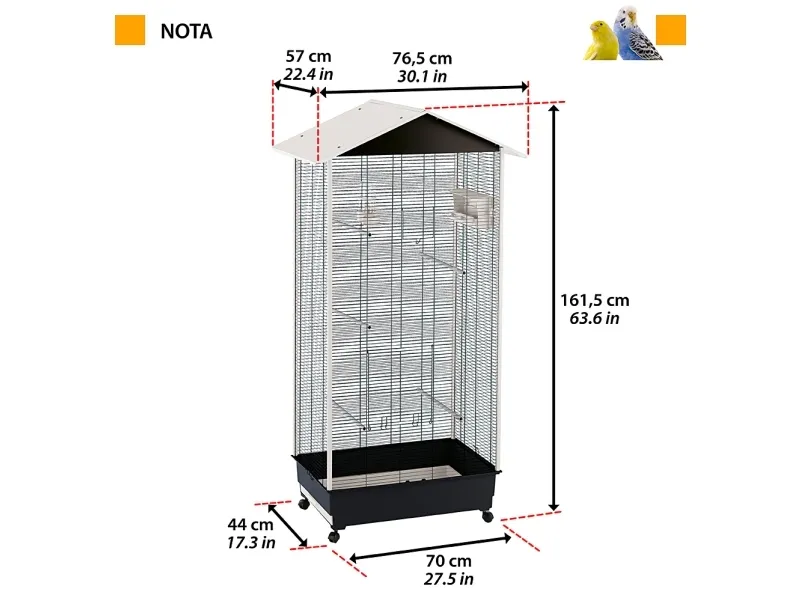 FERPLAST Nota - voliere til fugle - 161,5 cm
