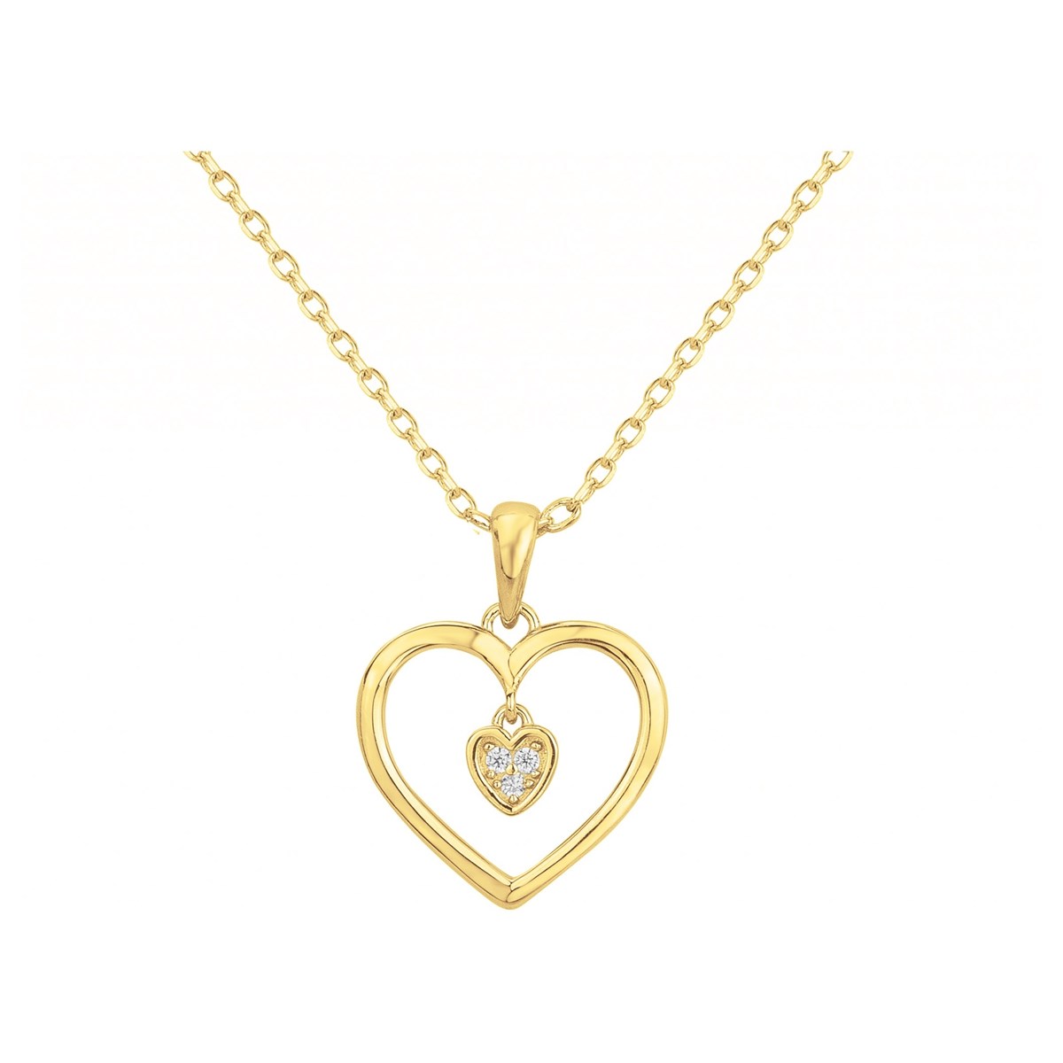 Collier en Plaqué Or avec oxyde de zirconium blanc