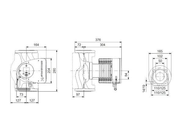 Grundfos MAGNA3 cirkulationspumpe 50-120F 230V 280 mm PN6/10