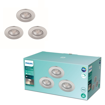Philips inbouwspots Dive chroom set van 3