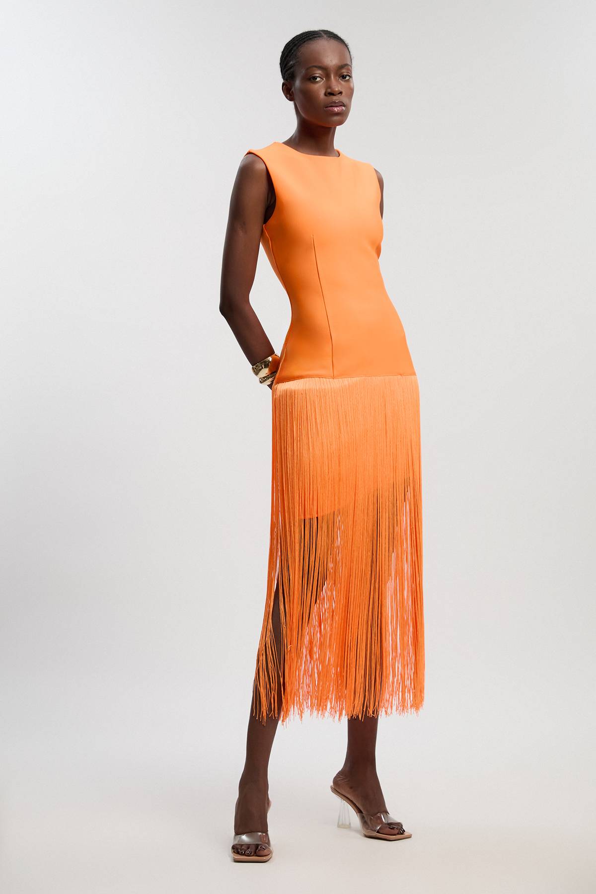 KarenMillen Robe Tricotée Ajustée Petite Taille À Ourlet À Glands