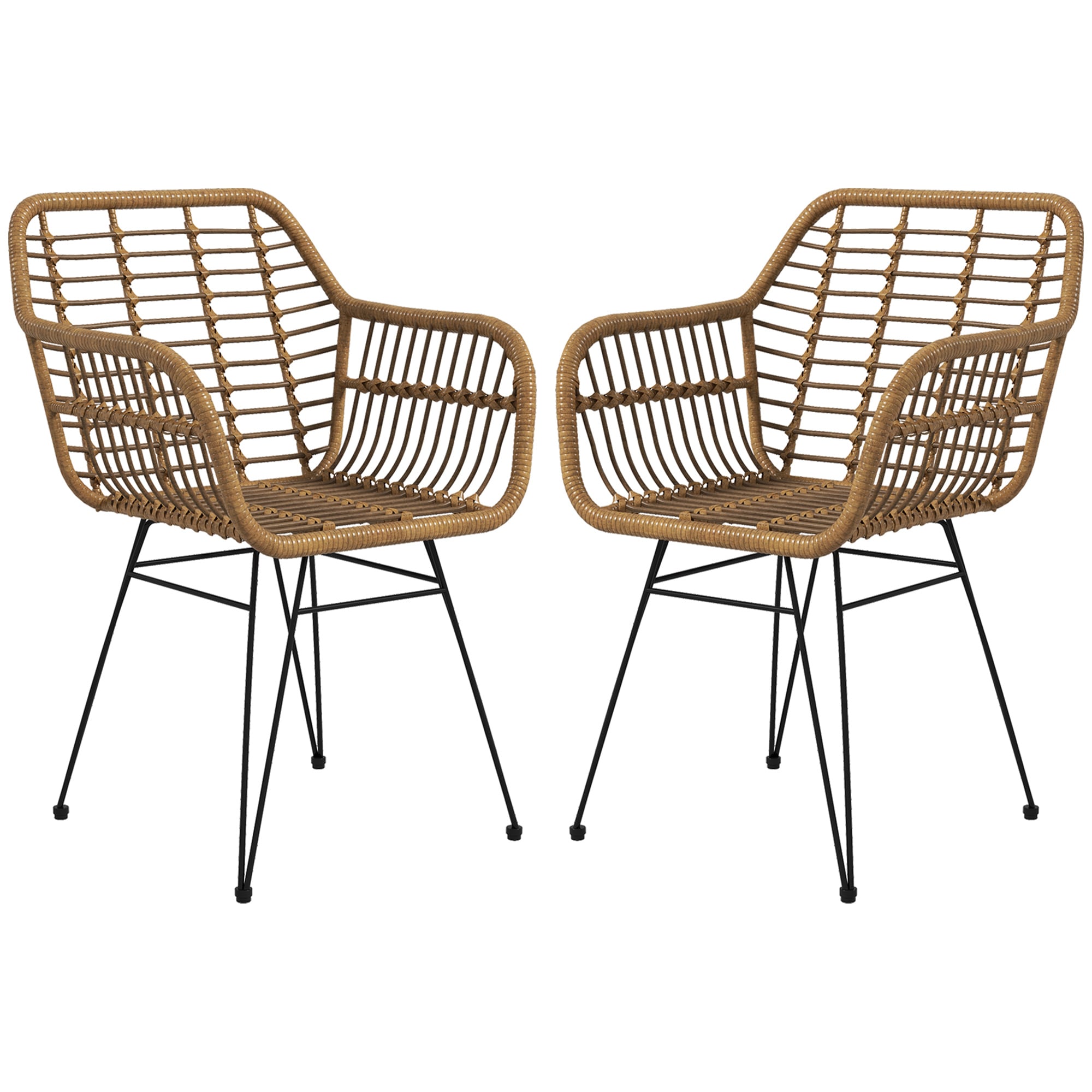 HOMCOM Küchenstuhl mit Armlehne braun 56L x 60B x 79H cm