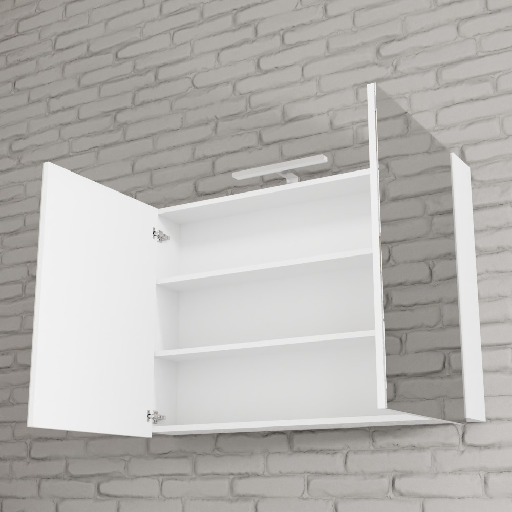 Zaro Beam mat wit spiegelkast 100x70x16cm 2 deuren