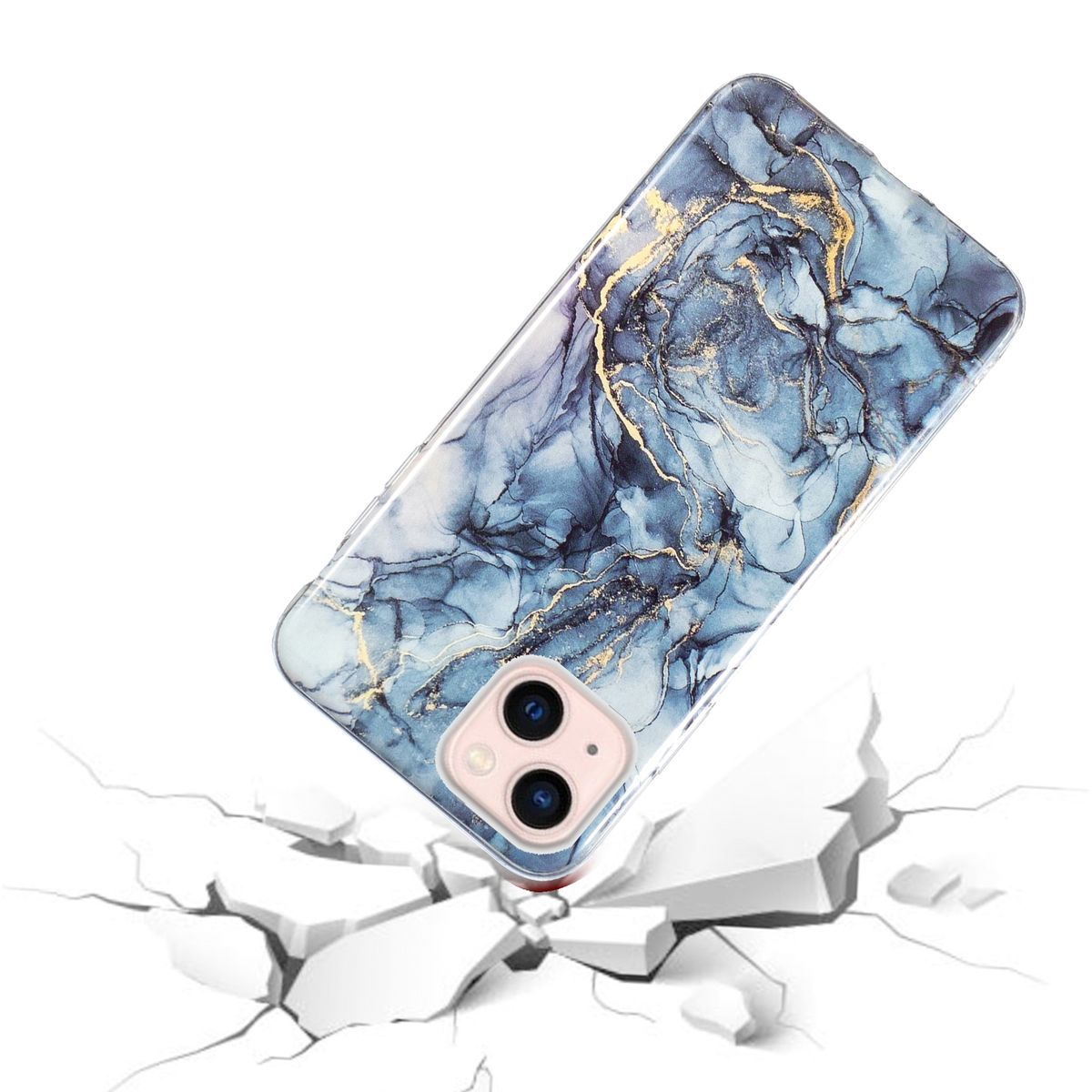 Schutz Handy Hülle für Apple iPhone 15 Plus Case Cover Marmor Bumper Etui Schale