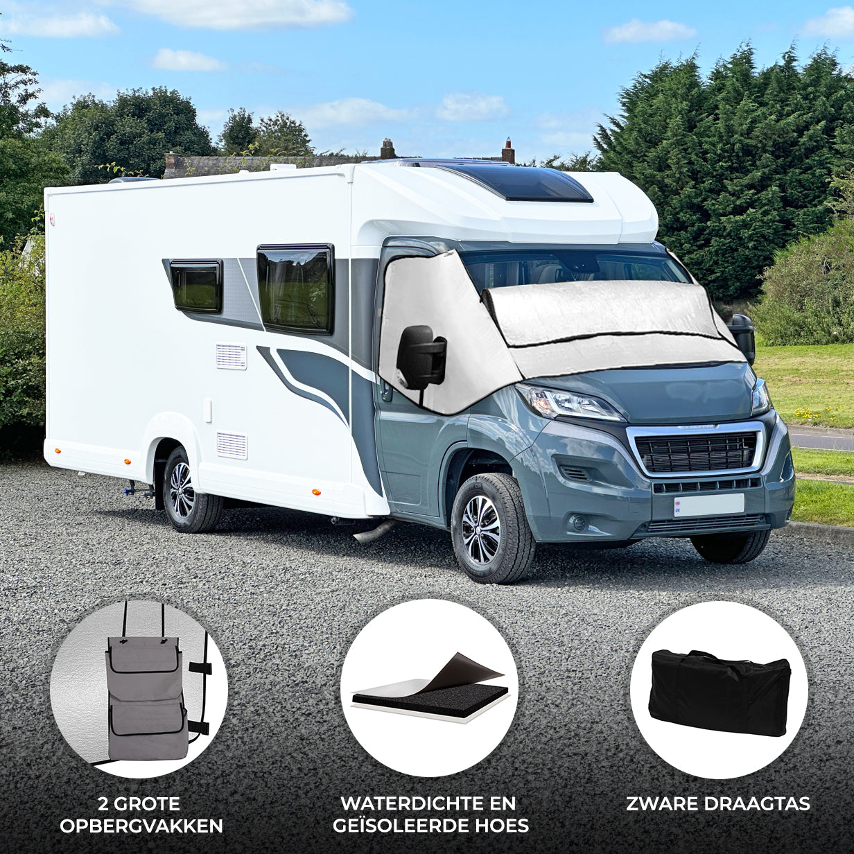 Monstershop Motorhome raamafdekking - White