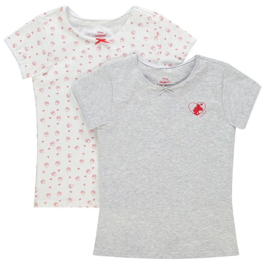 Lot de 2 maillots de corps motif Minnie Disney - Gris clair