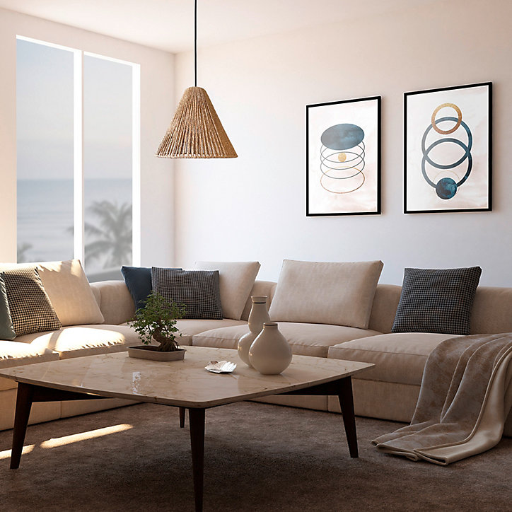 Suspension Vigone E27 40W IP20 naturel Dulanux ⌀30 x H.120 cm