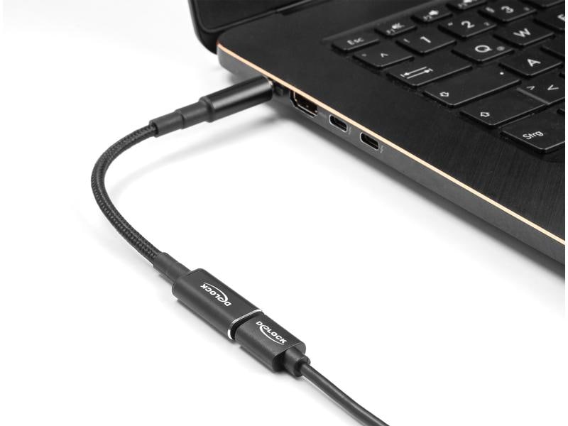 Delock Ladekabel USB-C zu IBM 7.9 x 5.5 mm 15 cm Delock Adapterkabel für Notebook Ladekabel USB Type-C Buchse zu IBM 7.9 x 5.5 mm Stecker 15 cm