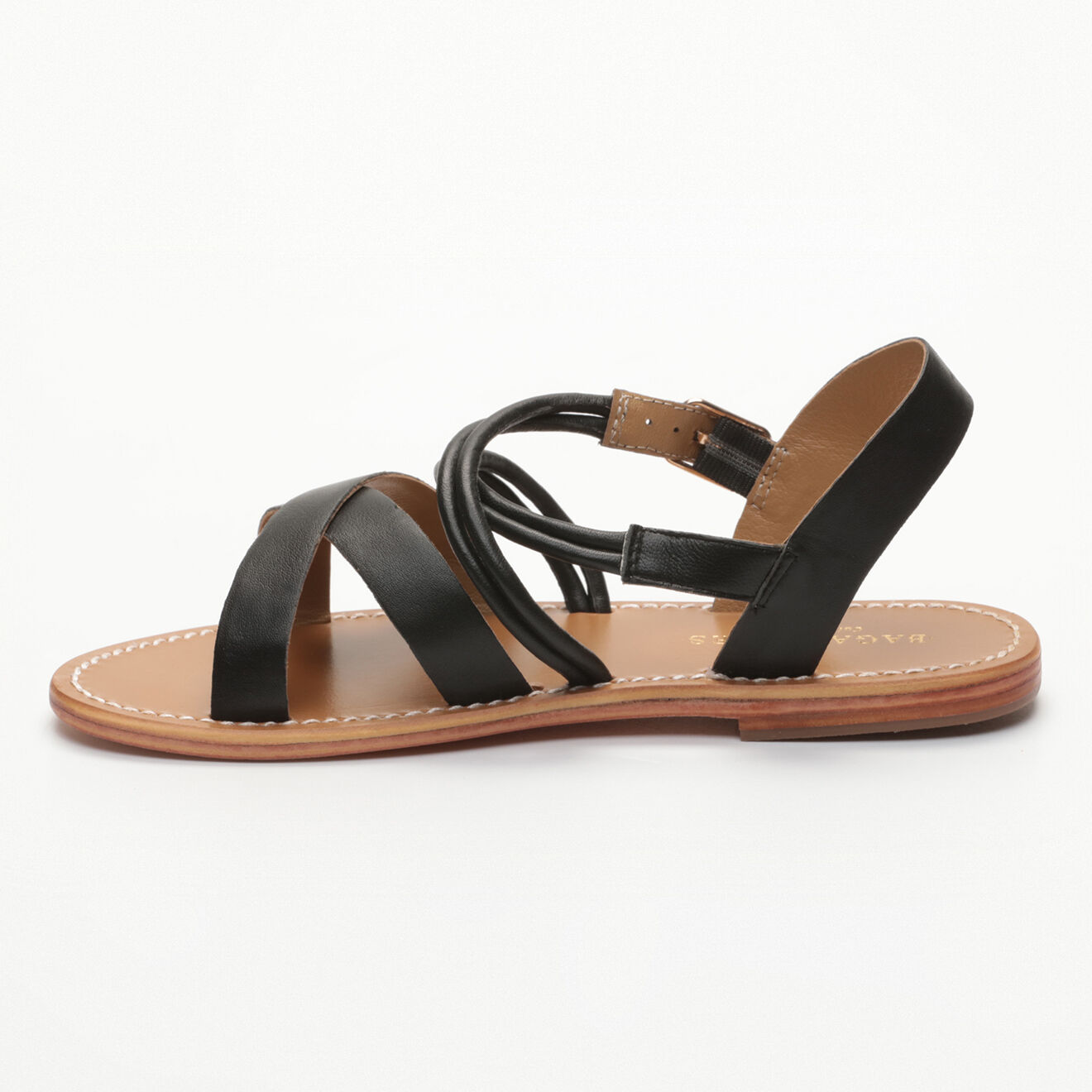 Les Bagatelles Sandales en Cuir Isabelle noir/marron