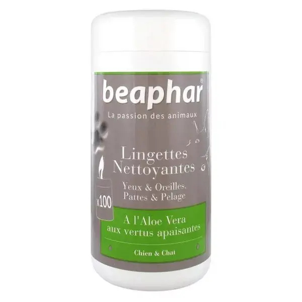 Beaphar Lingettes Nettoyantes Yeux Oreilles Pattes et Pelage 100 unités