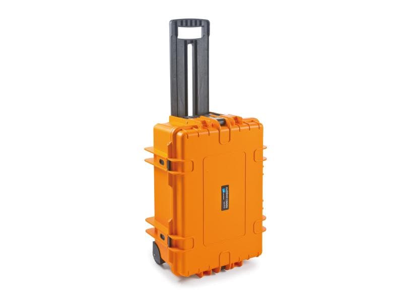 B&W Outdoor-Koffer Typ 6700 RPD Orange Outdoor-Koffer mit Teleskopgriff und leicht laufenden Rollen