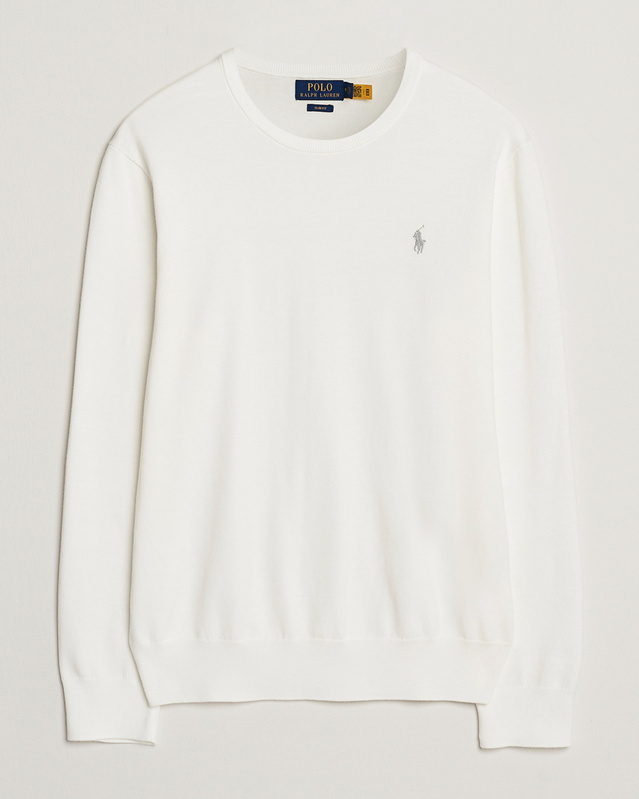 Polo Ralph Lauren Cotton Crew Neck Sweater Deckwash White