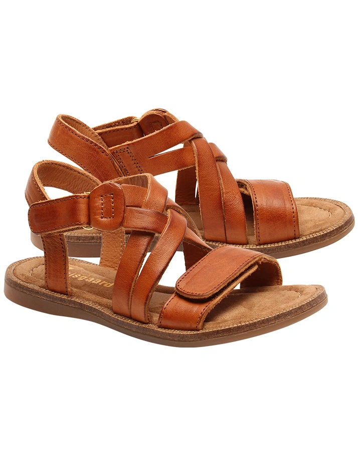Leder-Sandalen CLEA in cognac