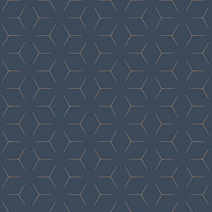 Papier peint papier duplex Wandou bleu roi et or