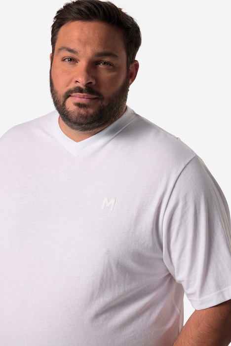 Men+ T-Shirt, Basic, 2er-Pack, Halbarm, V-Ausschnitt, bis 8 XL