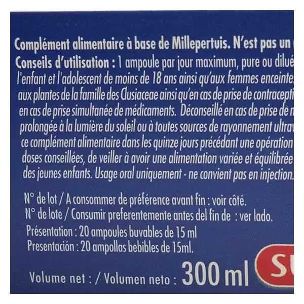 Superdiet Millepertuis Bio 20 ampoules de 15ml