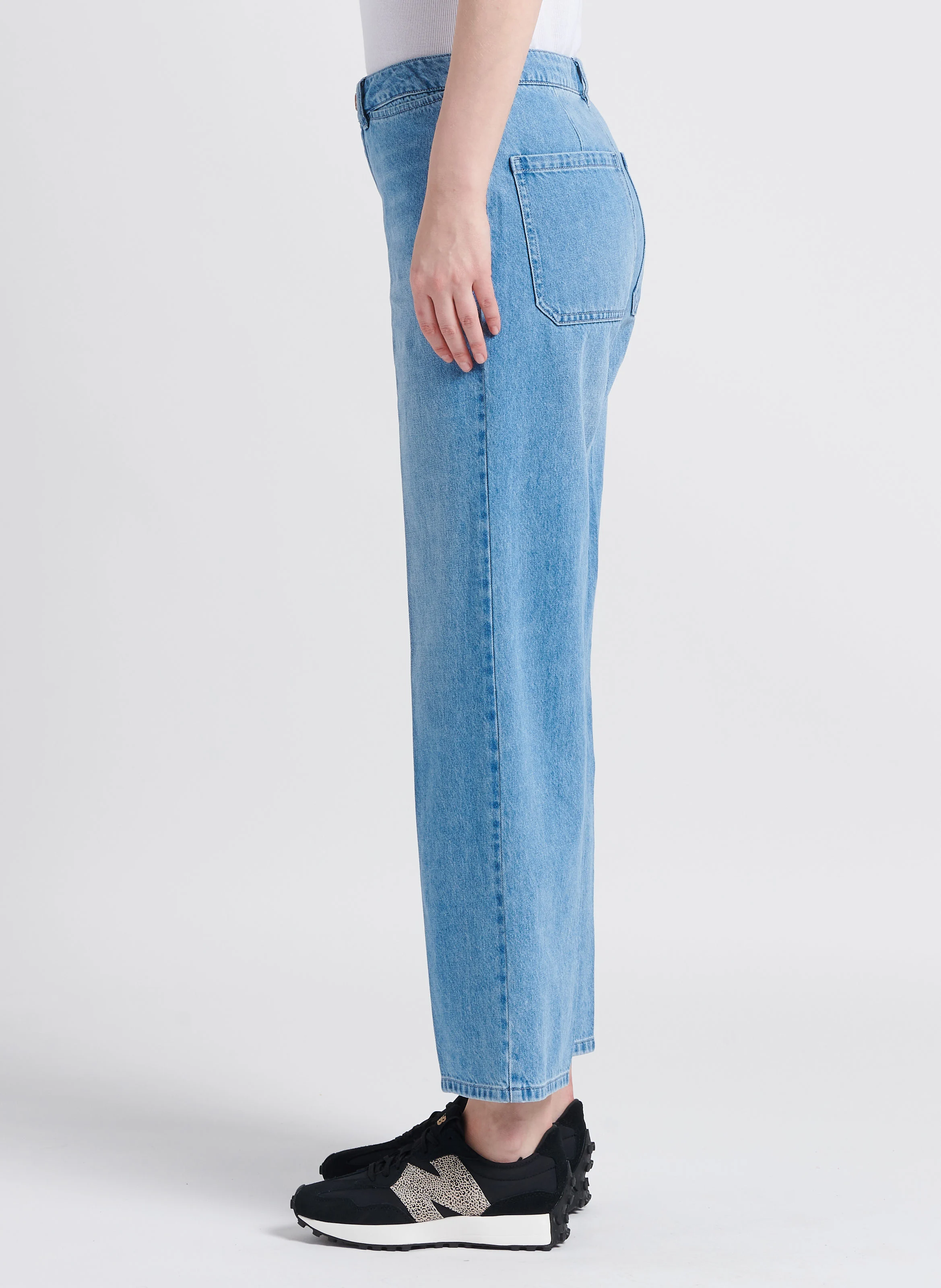 SWANN - Jean droit large taille haute| Bleu
