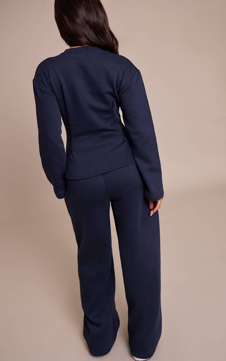 Bleu Marine Jogger Petite À Jambes Larges