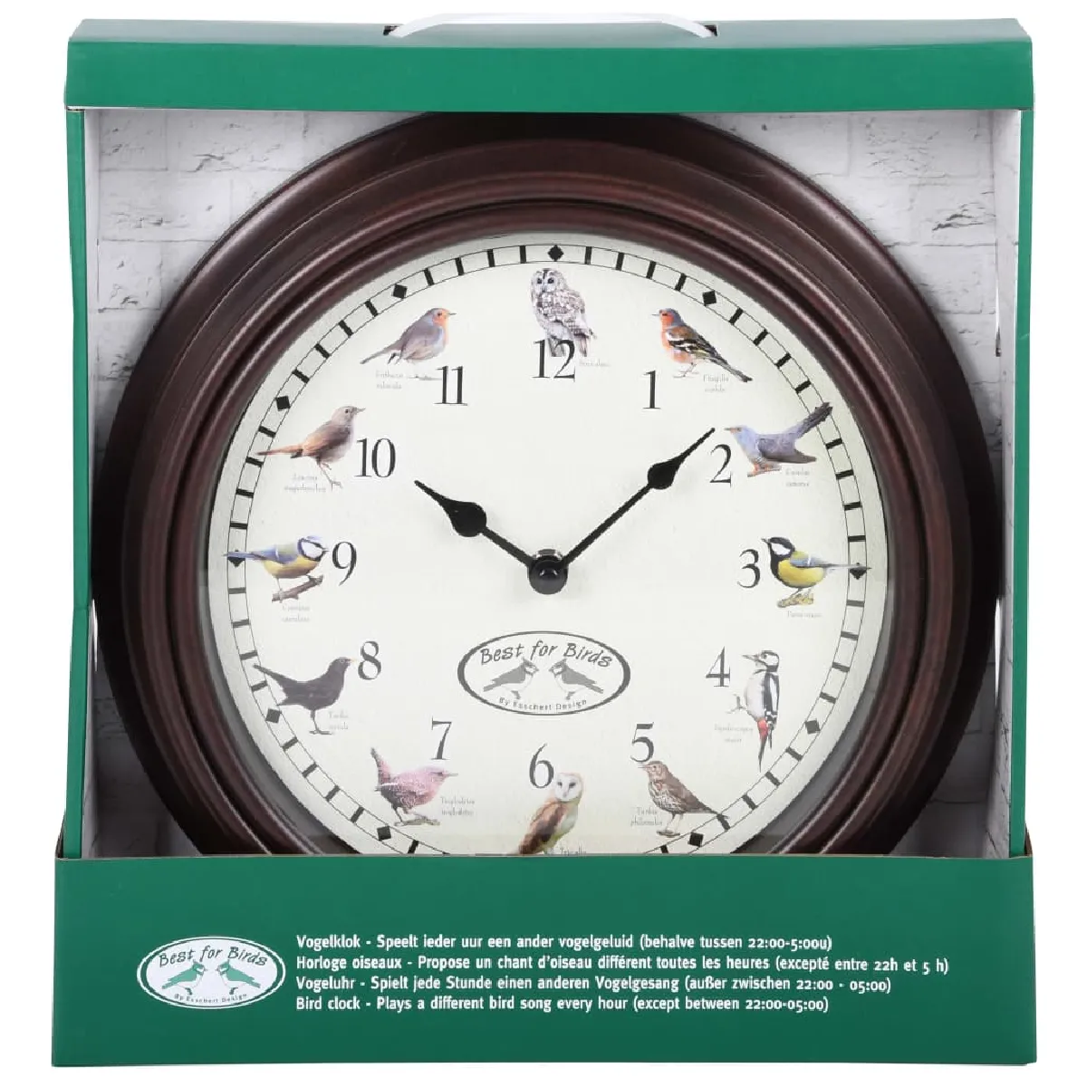 Decoshop26 Horloge murale sons d'oiseaux