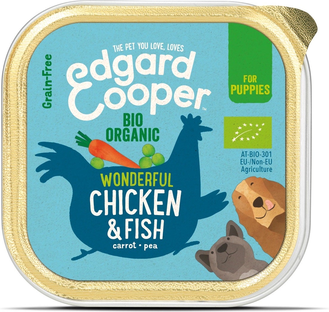 Edgard & Cooper hondenvoer Bio kip en vis puppy 100 g