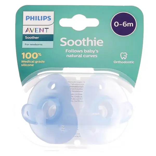 Pirulitos Avent Soothie Azuis, Pacote com 2