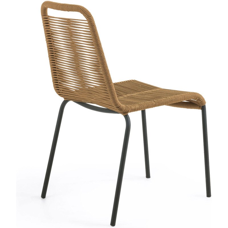 Chaise Lambton - corde - pieds acier