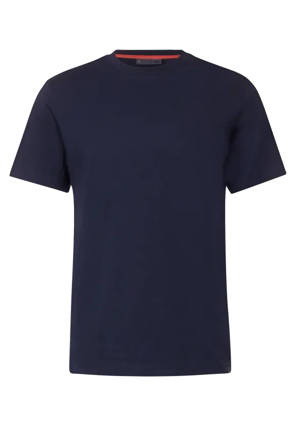 Basic T-Shirt in Unifarbe - eclipse blue